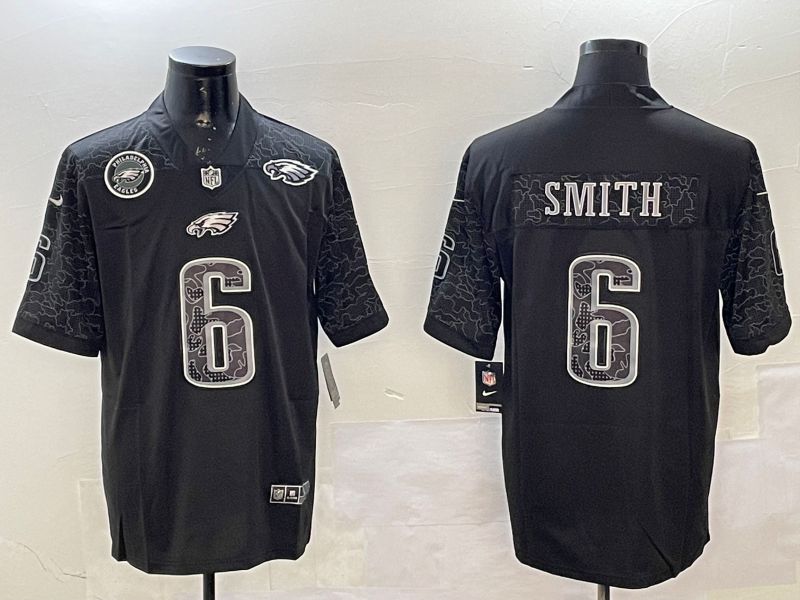 Men Philadelphia Eagles #6 Smith Black 2025 Nike Vapor Limited NFL Jersey style 5